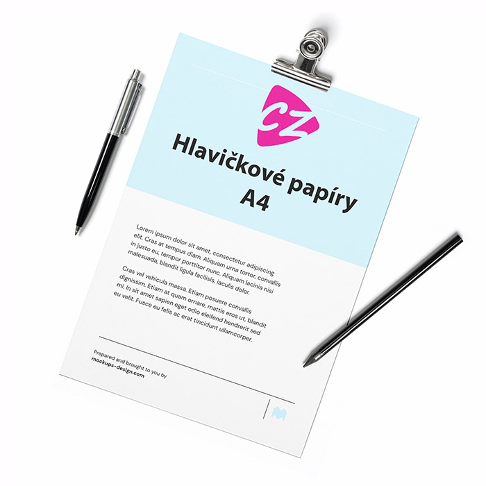 Hlavičkové papíry - Typ papíru: preprint 120g, Počet kusů jednoho vzoru: 3000 ks